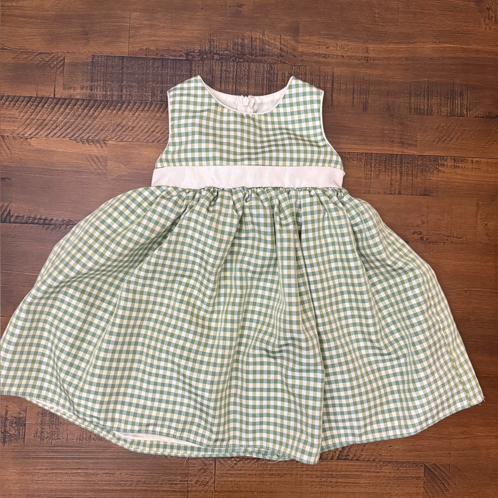 Goodlad Girls Dress Sage And White Check Easter Spring‎ Dress Size 24 Months